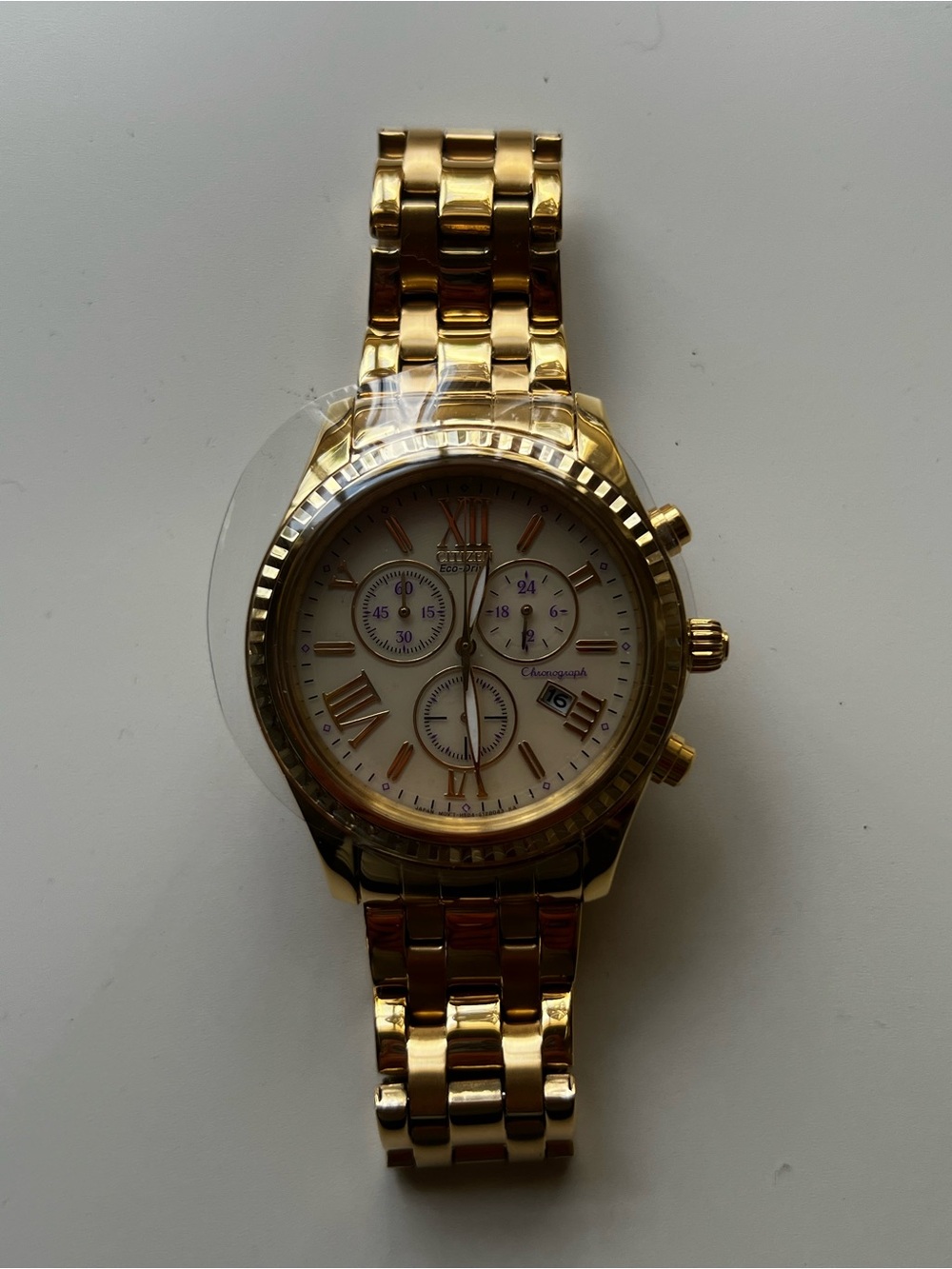 Women's Citizen Gold EcoDrive Chronograph Watch - Brand New, Never Worn!